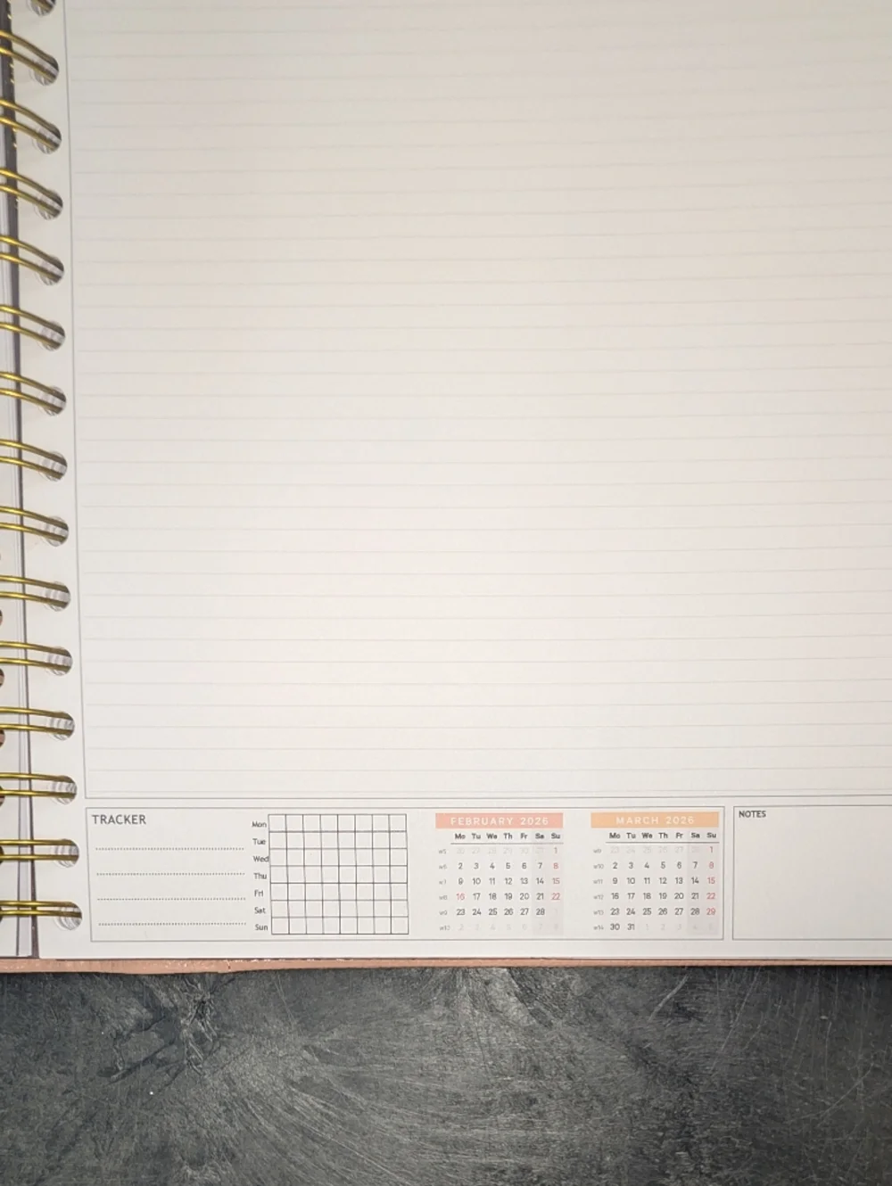 2026 Pink Spiral Planner with Sticker Sheet And Vegan Leather Case